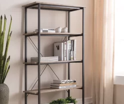 Real Living Rustic 5-Shelf Bookcase -Chic Furniture Shop 810343917 2