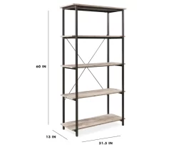 Real Living Rustic 5-Shelf Bookcase -Chic Furniture Shop 810343917 9