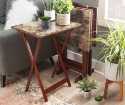 Williams 4-Piece Faux Marble Tray Table Set 20 Williams 4-Piece Faux Marble Tray Table Set -Chic Furniture Shop 810386282 A0 7