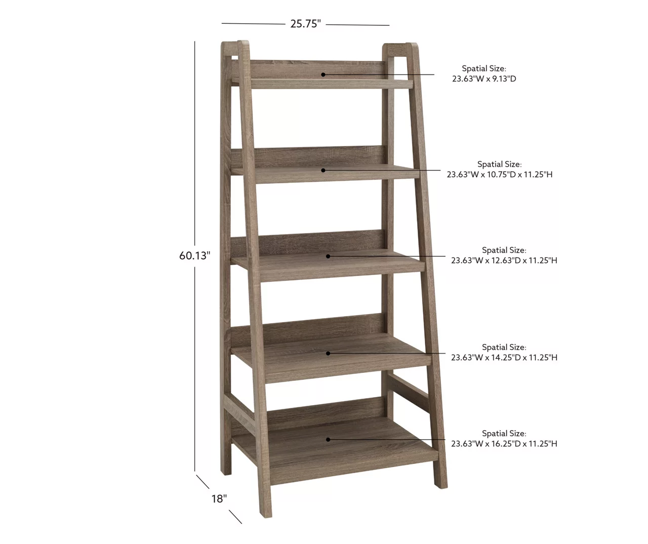 Margo Gray 5-Shelf Ladder Bookcase 8 Margo Gray 5-Shelf Ladder Bookcase - Image 8