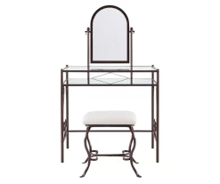 Heather Metal Adjustable Mirror Vanity Set With Stool -Chic Furniture Shop 810389409 A0 2