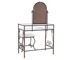 Heather Metal Adjustable Mirror Vanity Set With Stool -Chic Furniture Shop 810389409 A2 4