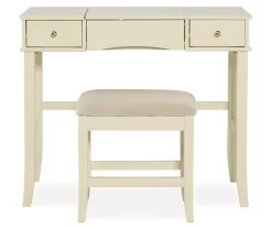 Caroline Cream Mirror Vanity Set With Stool -Chic Furniture Shop 810389506 2