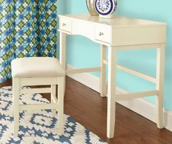 Caroline Cream Mirror Vanity Set With Stool -Chic Furniture Shop 810389506 6