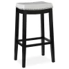 30" Brooke White Saddle Barstool