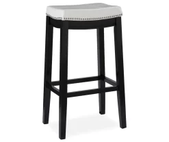 30" Brooke White Saddle Barstool