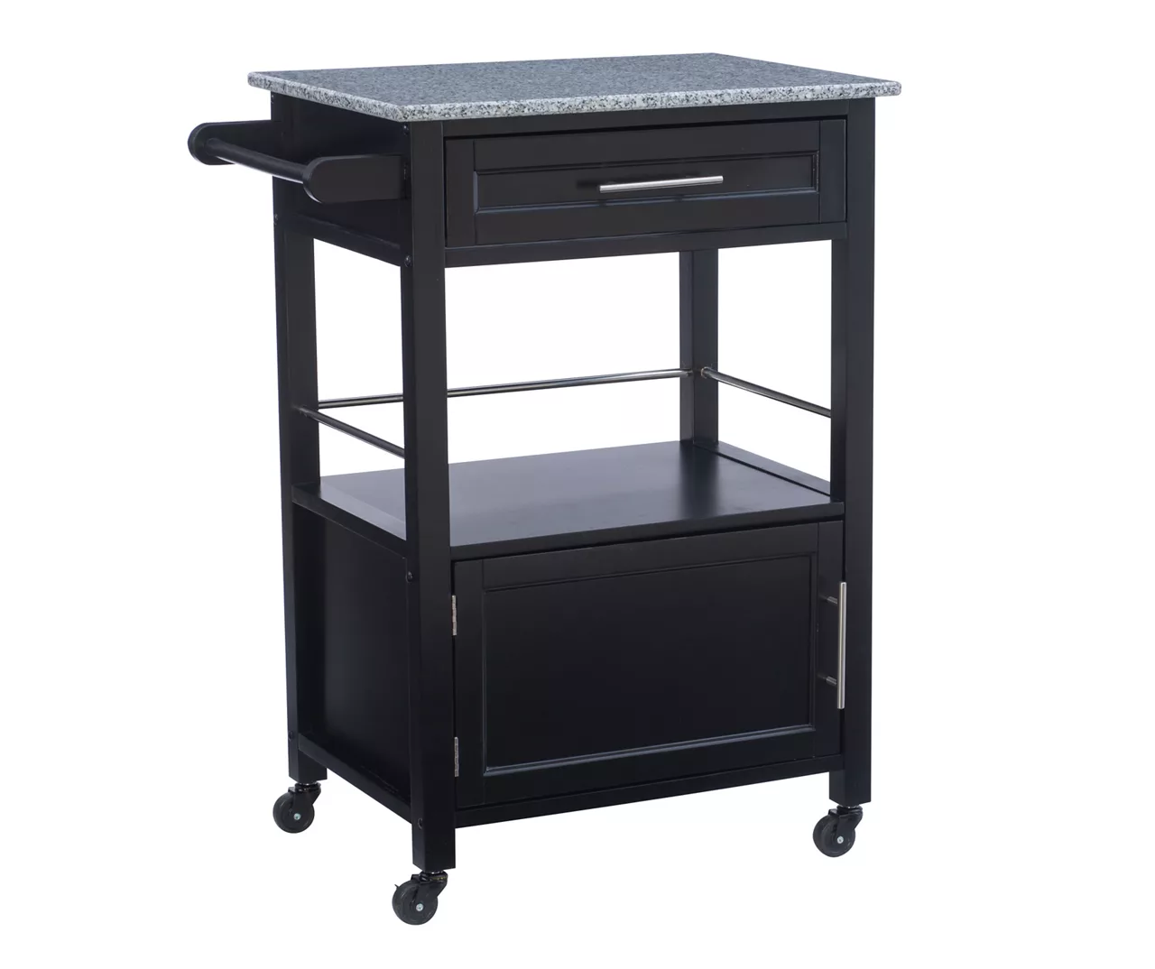 Ree Black Granite Top Kitchen Cart With Storage 3 Ree Black Granite Top Kitchen Cart With Storage - Image 3