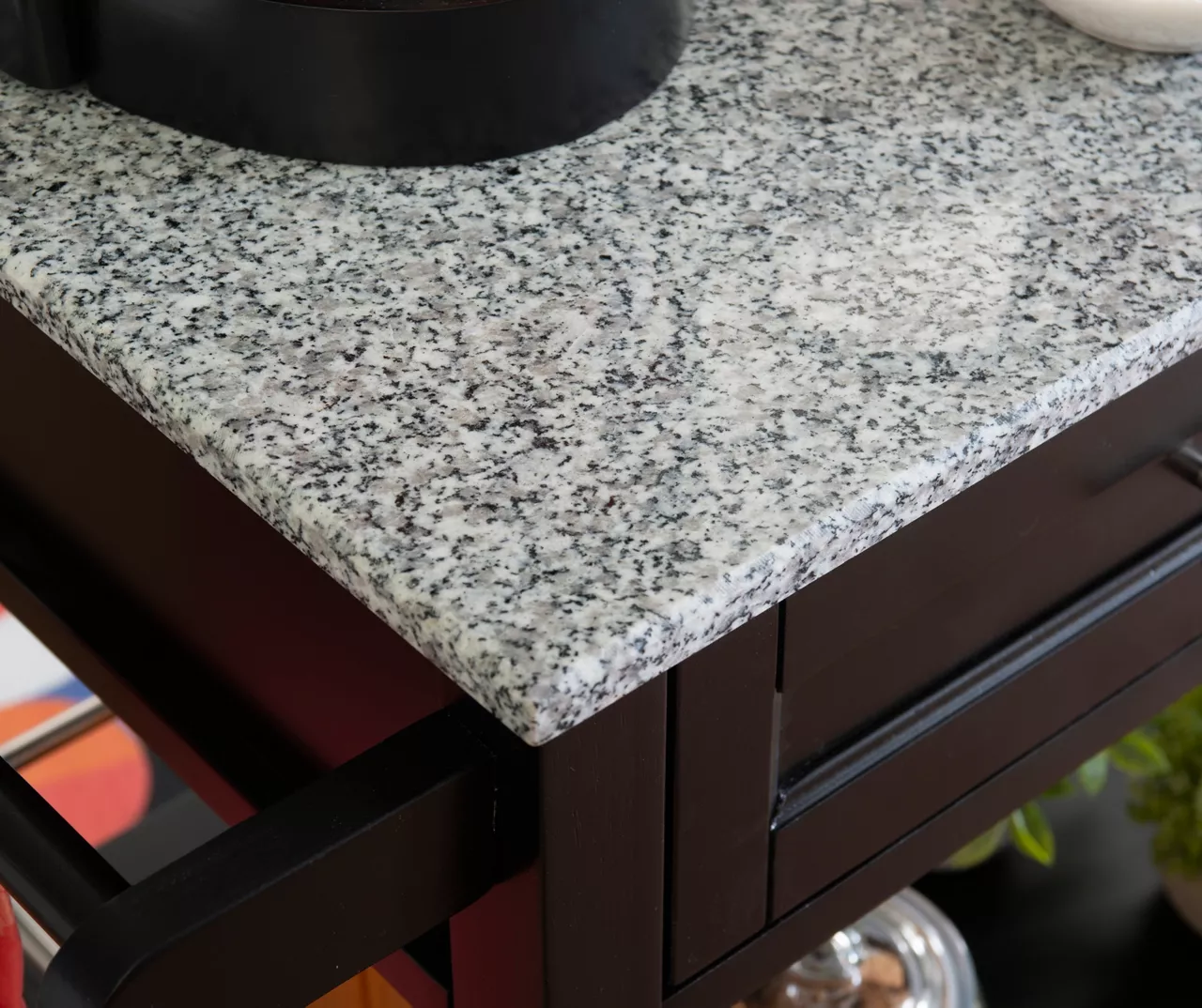 Ree Black Granite Top Kitchen Cart With Storage 9 Ree Black Granite Top Kitchen Cart With Storage - Image 9