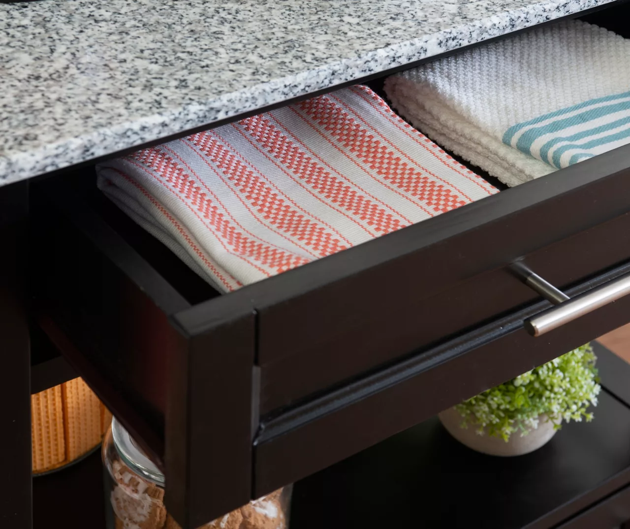 Ree Black Granite Top Kitchen Cart With Storage 10 Ree Black Granite Top Kitchen Cart With Storage - Image 10