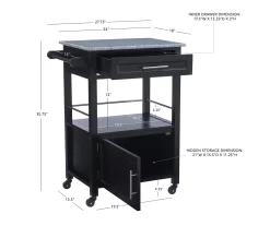 Ree Black Granite Top Kitchen Cart With Storage 21 Ree Black Granite Top Kitchen Cart With Storage -Chic Furniture Shop 810389519 D8 10