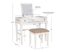 Martha Mirror Vanity Set With Stool -Chic Furniture Shop 810389524 A8