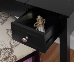 Black Butterfly Mirror Vanity Set With Stool -Chic Furniture Shop 810389539 B8 1