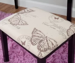 Black Butterfly Mirror Vanity Set With Stool -Chic Furniture Shop 810389539 B8 2