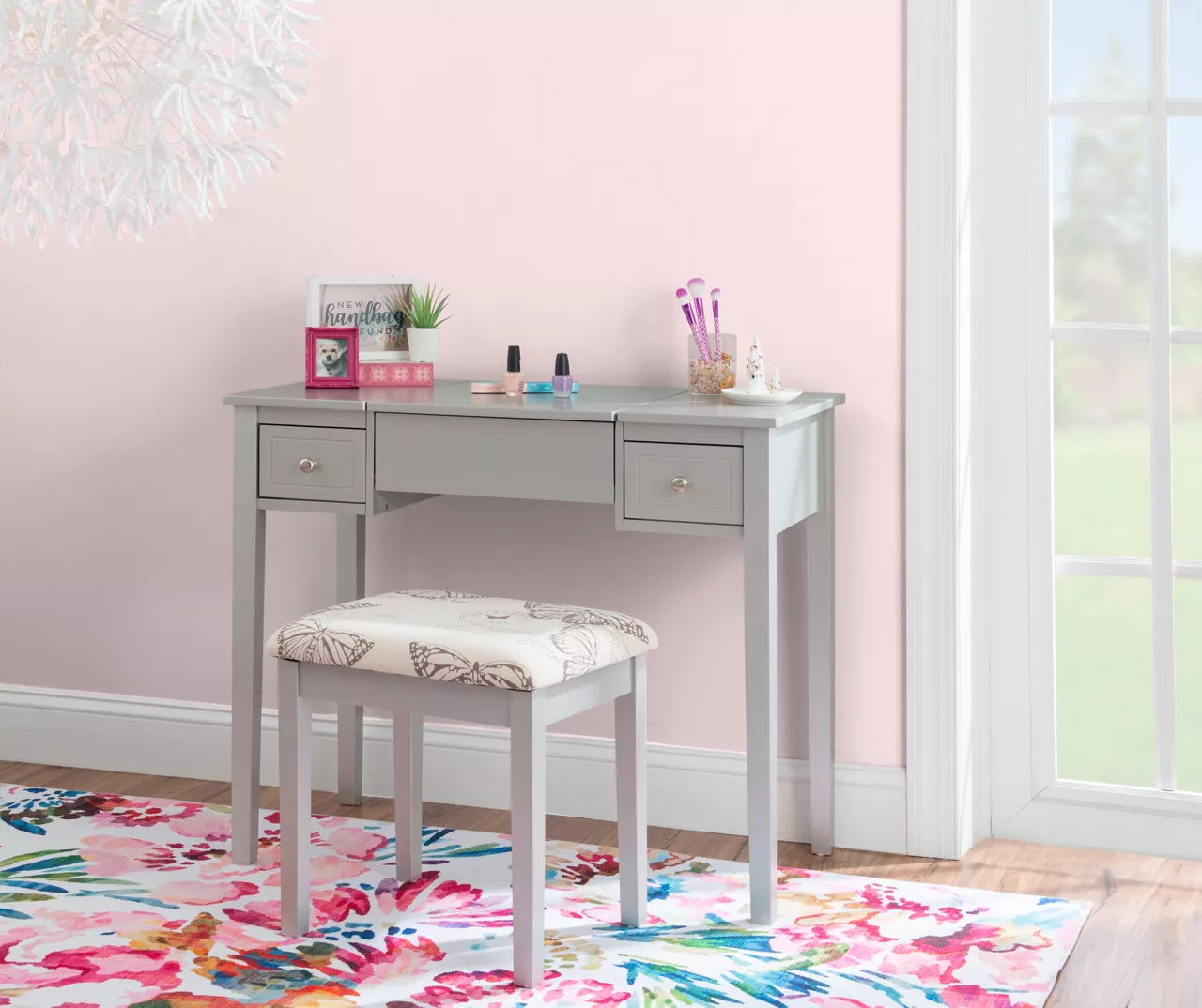 Butterfly Mirror Vanity Set With Stool 16 Butterfly Mirror Vanity Set With Stool - Image 16