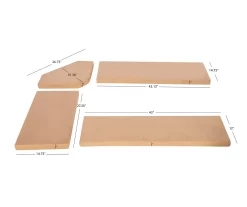 Beige Microfiber Cushion Set For Breakfast Nook -Chic Furniture Shop 810389546 A8