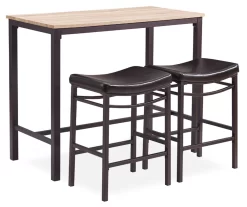 Max Brown & Blonde 3-Piece Pub Table Set