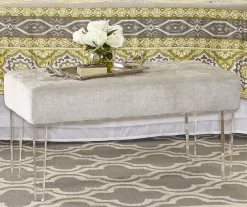 Marie Platinum Padded Glam Acrylic Bench -Chic Furniture Shop 810389624 1 1