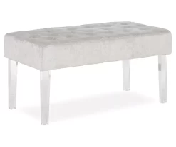 Marie Platinum Padded Glam Acrylic Bench