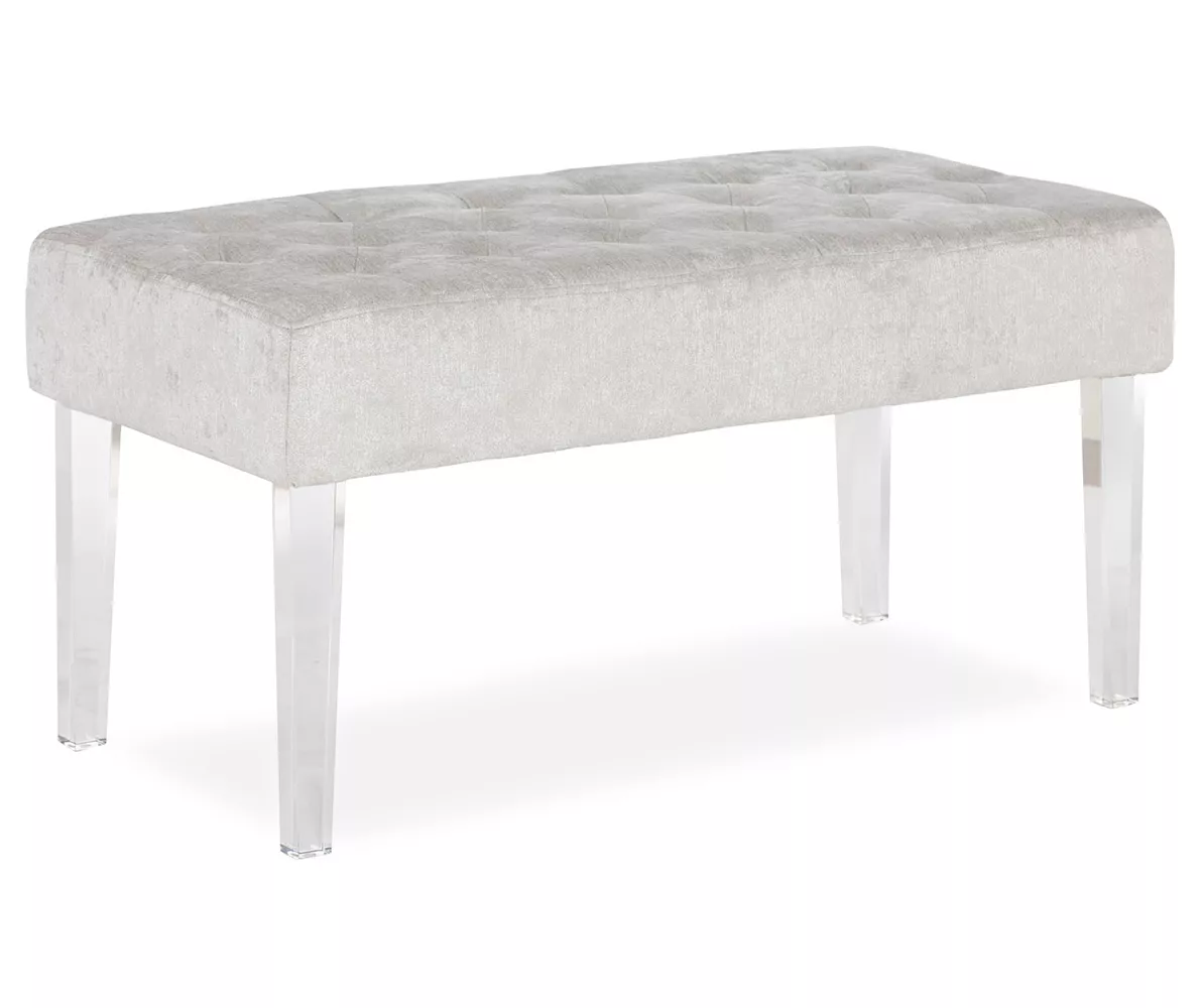 Marie Platinum Padded Glam Acrylic Bench