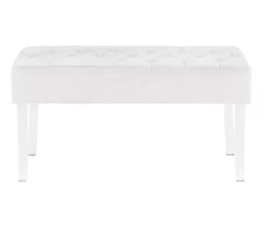 Marie Platinum Padded Glam Acrylic Bench -Chic Furniture Shop 810389624 A0 2