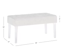 Marie Platinum Padded Glam Acrylic Bench -Chic Furniture Shop 810389624 A7