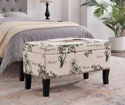 Claudia Botanical Storage Ottoman -Chic Furniture Shop 810389625 B0 1