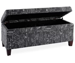 Claudia Gray Script Storage Ottoman -Chic Furniture Shop 810389626 2