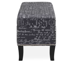 Claudia Gray Script Storage Ottoman -Chic Furniture Shop 810389626 3