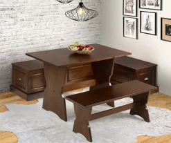Cannon Walnut Backless Breakfast Nook -Chic Furniture Shop 810389665 B0 1