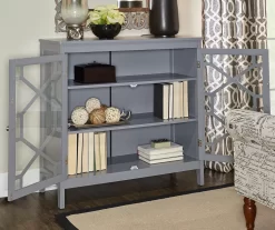 Ava Gray Geometric 2-Door Cabinet -Chic Furniture Shop 810389671 3