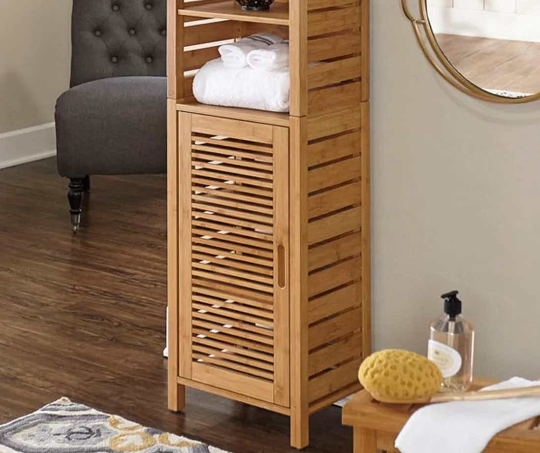 Pierce Bamboo 3-Shelf Tall Cabinet 11 Pierce Bamboo 3-Shelf Tall Cabinet - Image 11