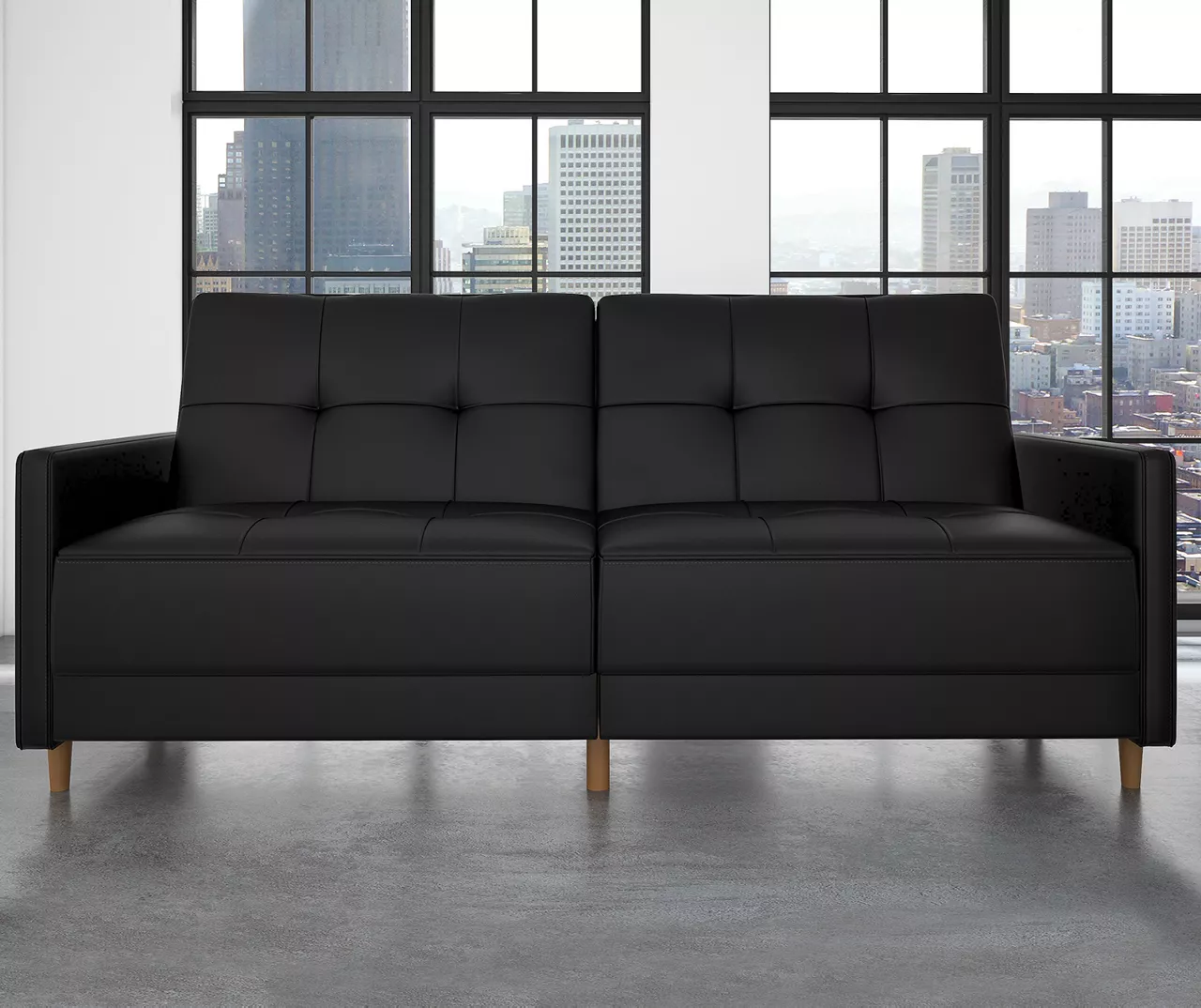 Ameriwood Avianna Faux Leather Coil Futon 9 Ameriwood Avianna Faux Leather Coil Futon - Image 9