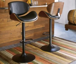 Bellatier Black & Brown Contoured Adjustable Height Barstool 7 Bellatier Black & Brown Contoured Adjustable Height Barstool -Chic Furniture Shop 810409018 1