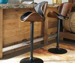 Bellatier Black & Brown Contoured Adjustable Height Barstool 9 Bellatier Black & Brown Contoured Adjustable Height Barstool -Chic Furniture Shop 810409018 3