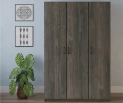 Rodeo Weathered Oak 3-Door Wardrobe -Chic Furniture Shop 810409561 2