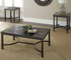 Ambrose Rustic Charcoal Coffee Table -Chic Furniture Shop 810422848 810422849