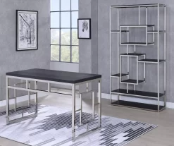 Alize Chrome Geometric Desk -Chic Furniture Shop 810422879 810422880