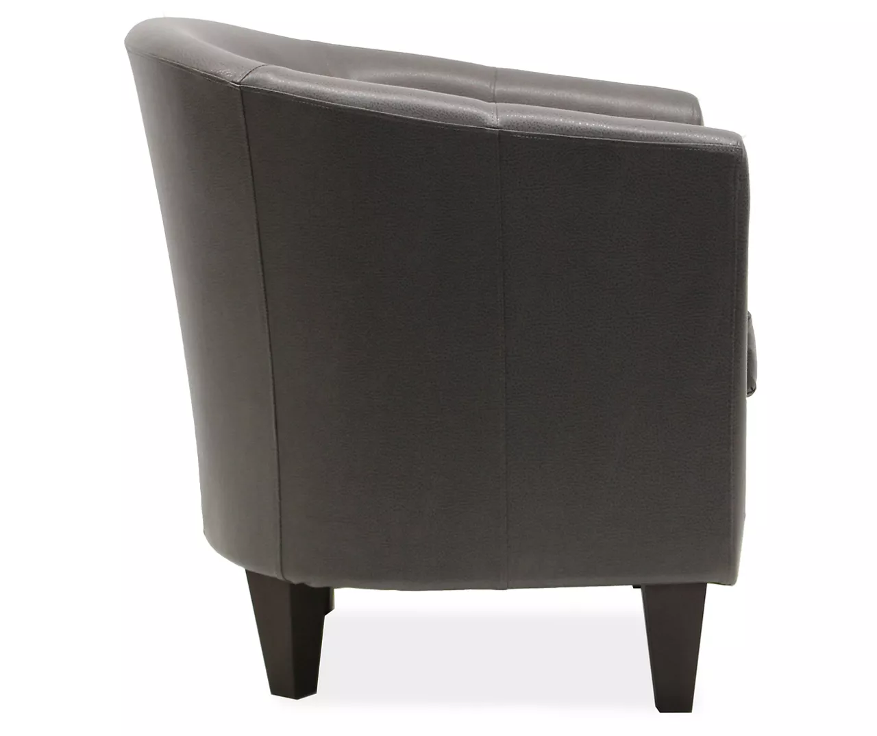 Windko Gray Faux Leather Tub Chair 3 Windko Gray Faux Leather Tub Chair - Image 3