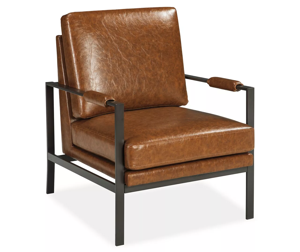 Peacemaker Brown Faux Leather Accent Chair 1 Peacemaker Brown Faux Leather Accent Chair