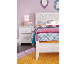 Paxberry Whitewash Carved Medallion Full Headboard -Chic Furniture Shop 810458221 4 1