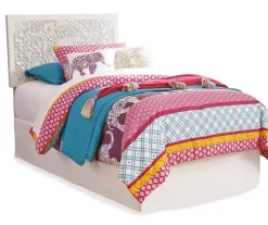 Paxberry Whitewash Carved Medallion Twin Headboard