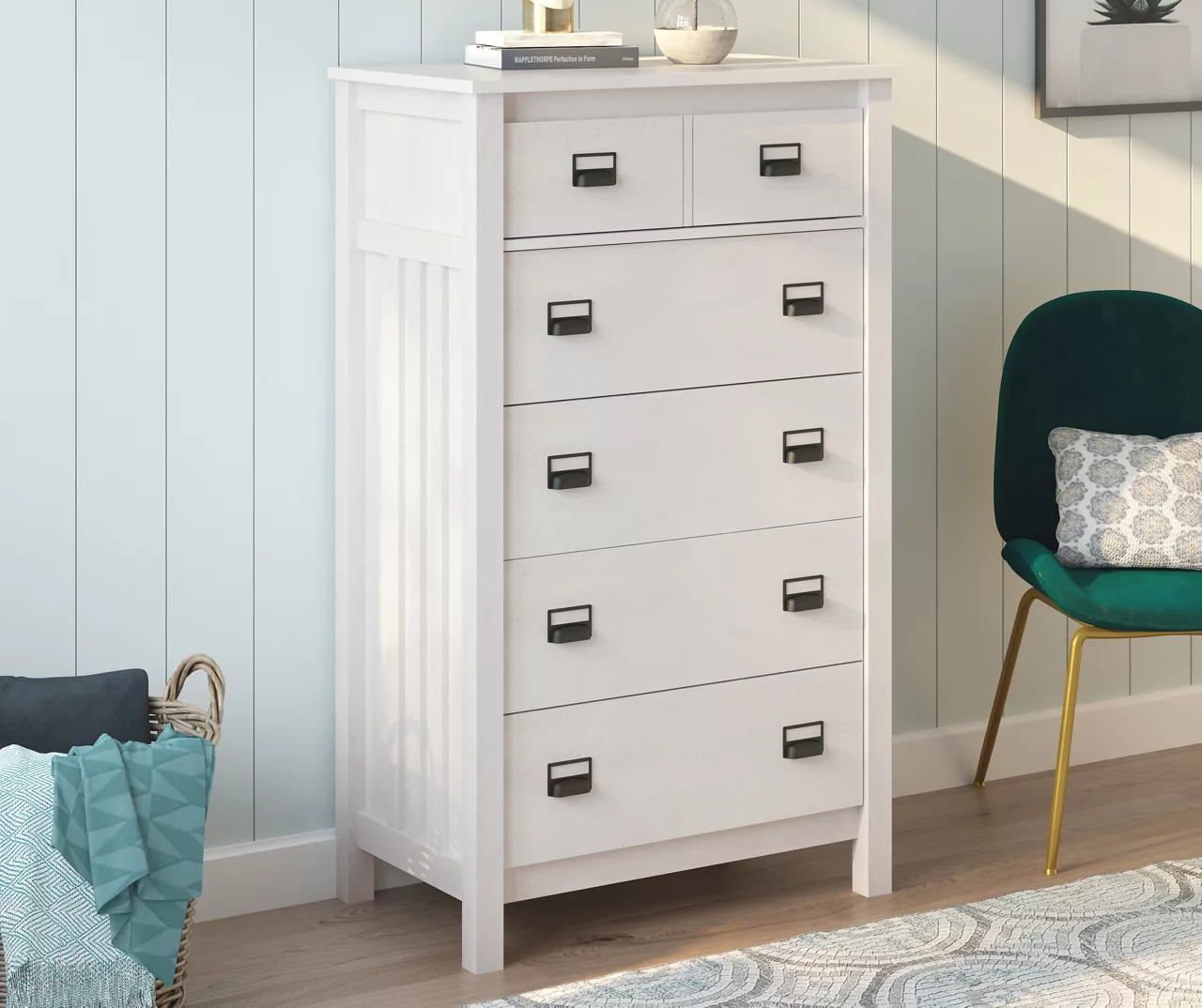 Deveronne Ivory Oak 5-Drawer Dresser 2 Deveronne Ivory Oak 5-Drawer Dresser - Image 2