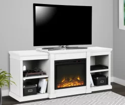65" Wilton White Electric Fireplace Console 5 65" Wilton White Electric Fireplace Console -Chic Furniture Shop 810464999 1