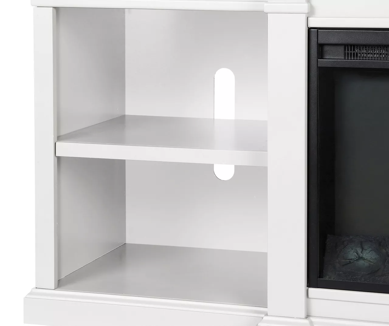 65" Wilton White Electric Fireplace Console 2 65" Wilton White Electric Fireplace Console - Image 2