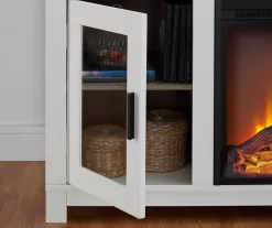 54" Bridgeport White Glass Door Electric Fireplace Console -Chic Furniture Shop 810465026 5