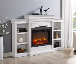 69" Shoreleaf White Mantel Electric Fireplace -Chic Furniture Shop 810465035 1