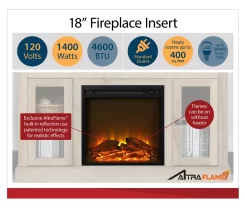 59" Roxbury Black Electric Fireplace Console -Chic Furniture Shop 810465038 4