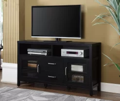 Black 2-Door Media TV Stand