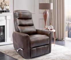 Real Living Bolero Faux Leather Swivel Glider Recliner -Chic Furniture Shop 810499151 1