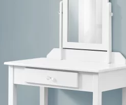 White Wood Vanity With Mirror 8 White Wood Vanity With Mirror -Chic Furniture Shop 810502793 4